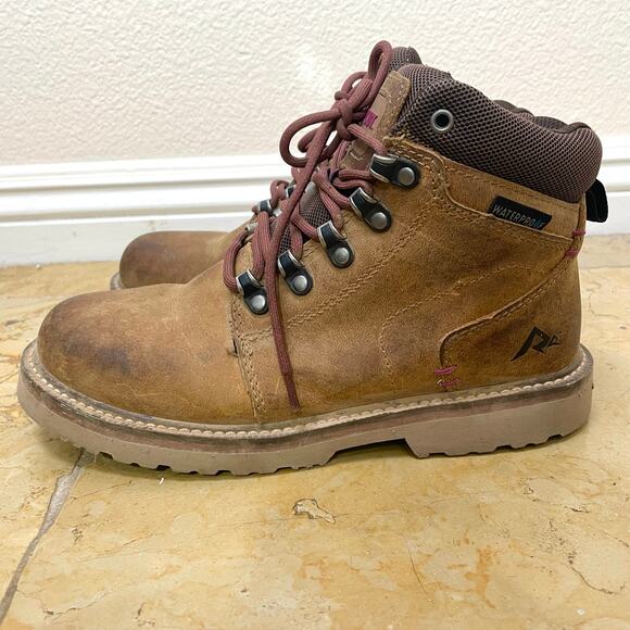 Ridgecut Womens Boots Sz 8.5 Genuine Leather Industrial Waterproof Gorp Hiking - Picture 1 of 11